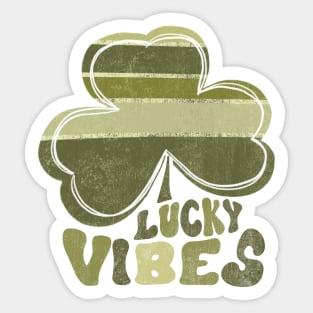 Lucky Vibes St Patrick's Day Shamrock Sticker